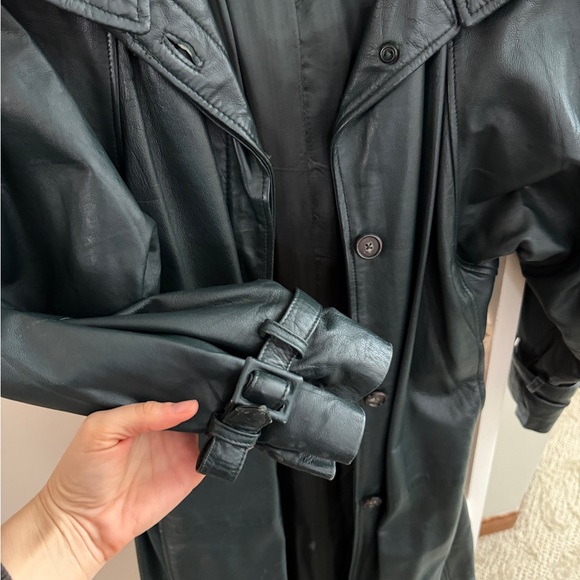 Vintage Avanti Green Sheepskin Trench Coat - Picture 5 of 11